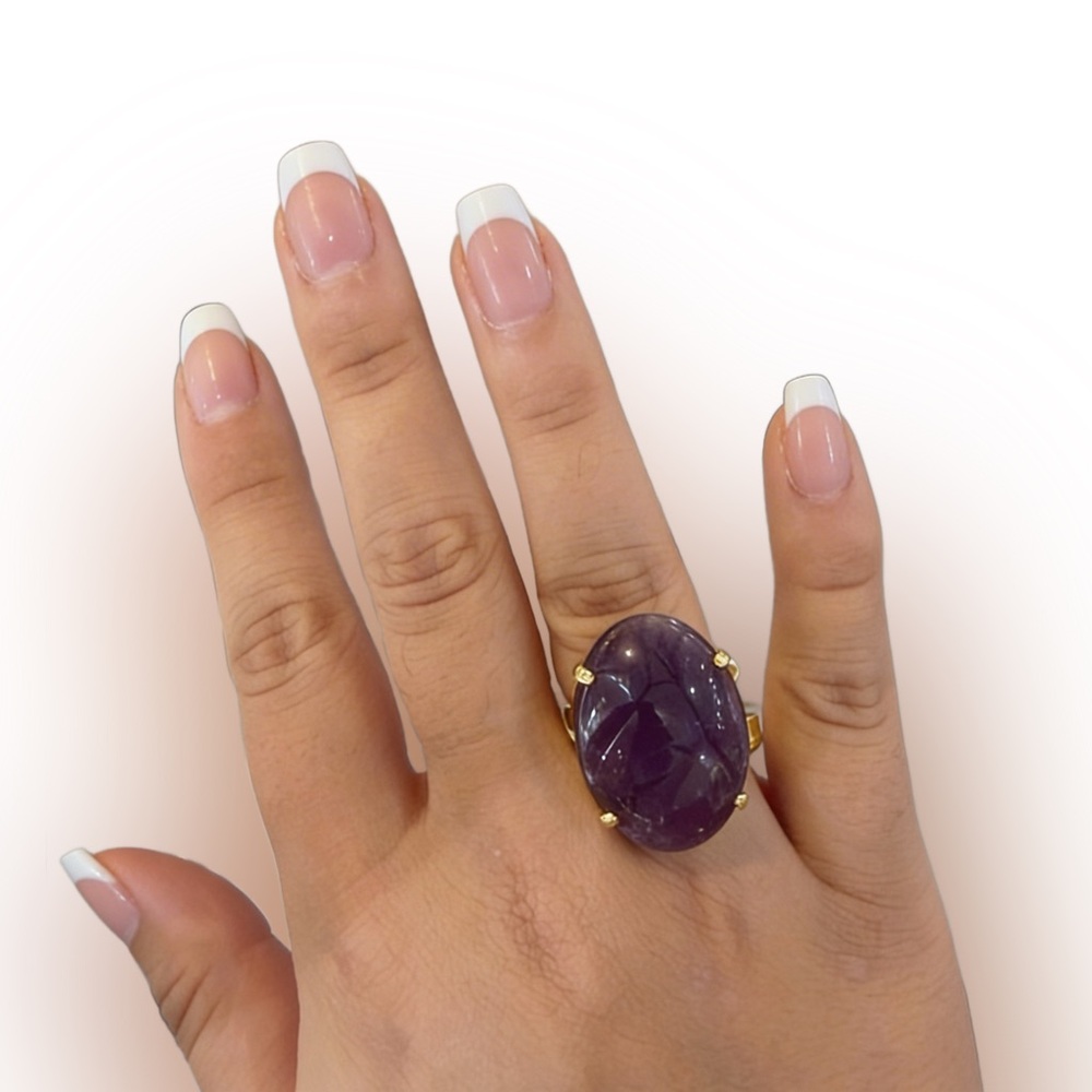 Amethyst Adjustable Ring - image 2